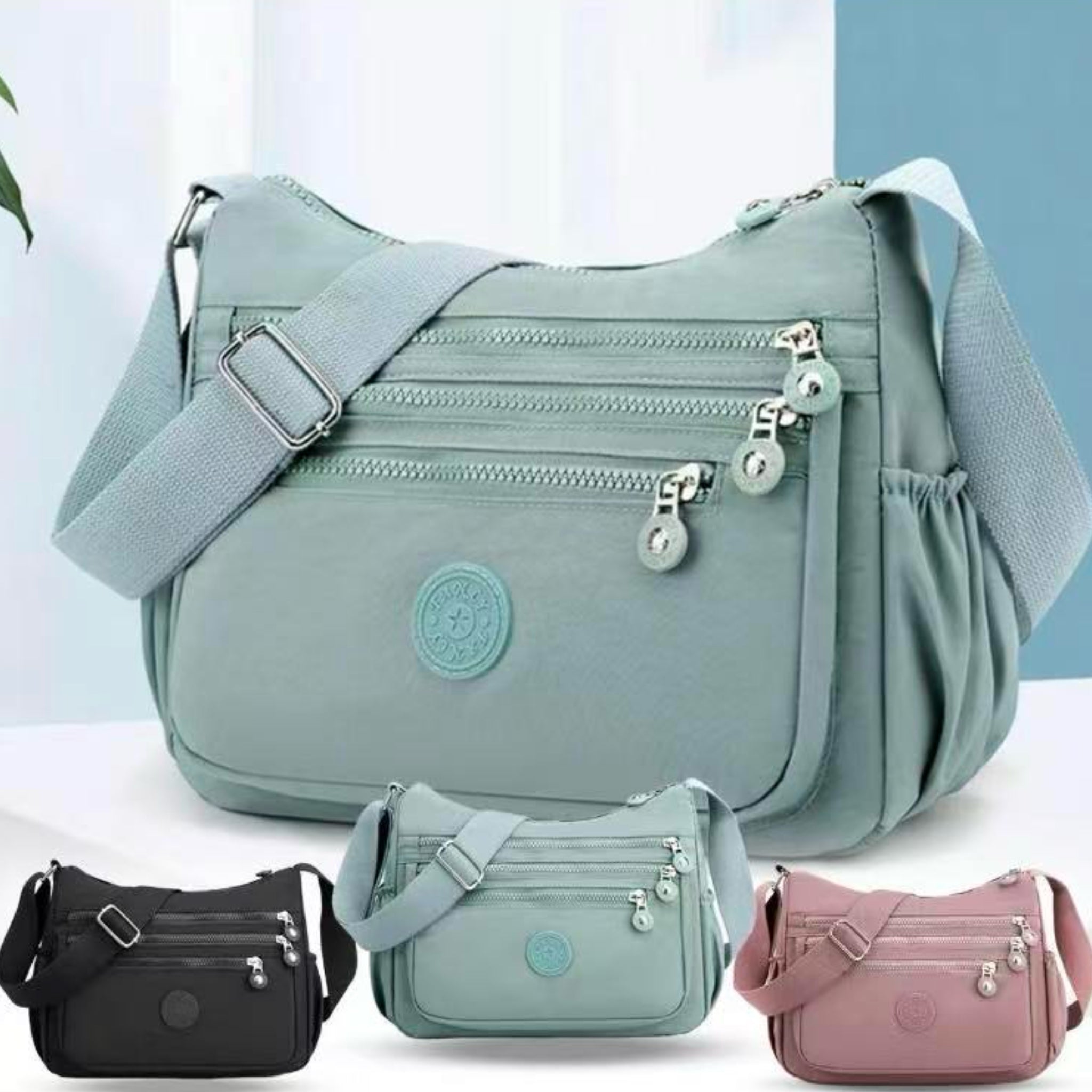 Nylon Fabric Crossbody Bag Anti-Theft Women’s Shoulder Bag Multi-Layer Pocket Wallet