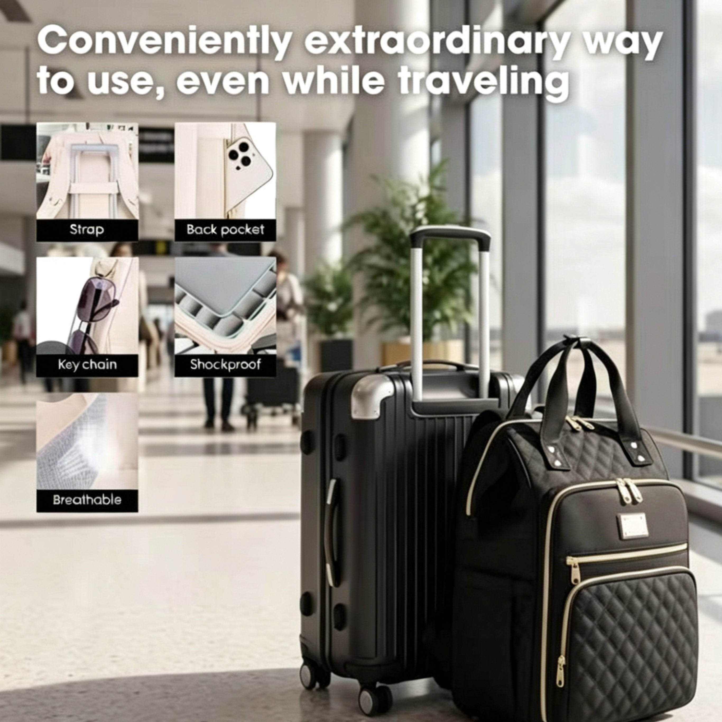 Women’s Work Backpack with Insulated Lunch Compartment – Waterproof Laptop Travel Bag