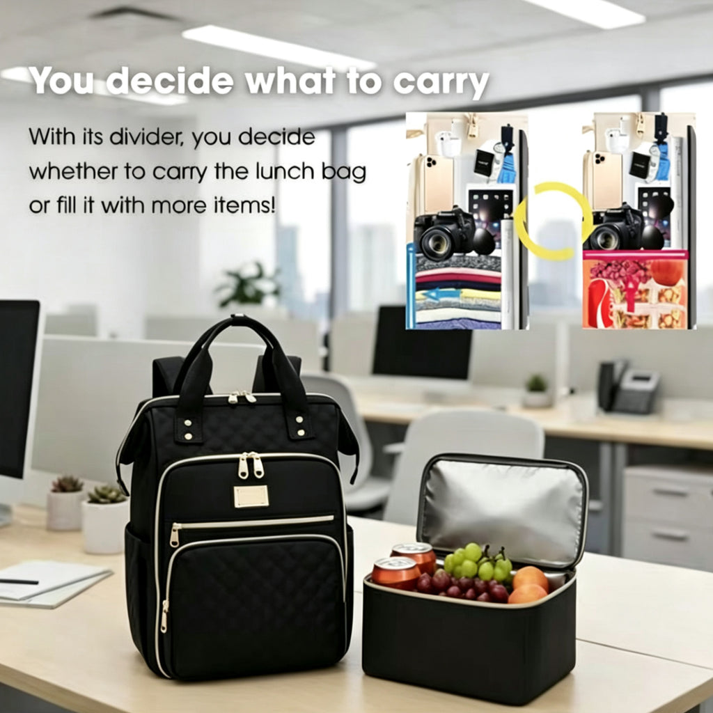 Women’s Work Backpack with Insulated Lunch Compartment – Waterproof Laptop Travel Bag