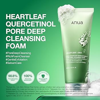 ANUA Heartleaf Quercetinol Pore Deep Cleansing Foam - Pore Minimizing & Soothing (150ml)